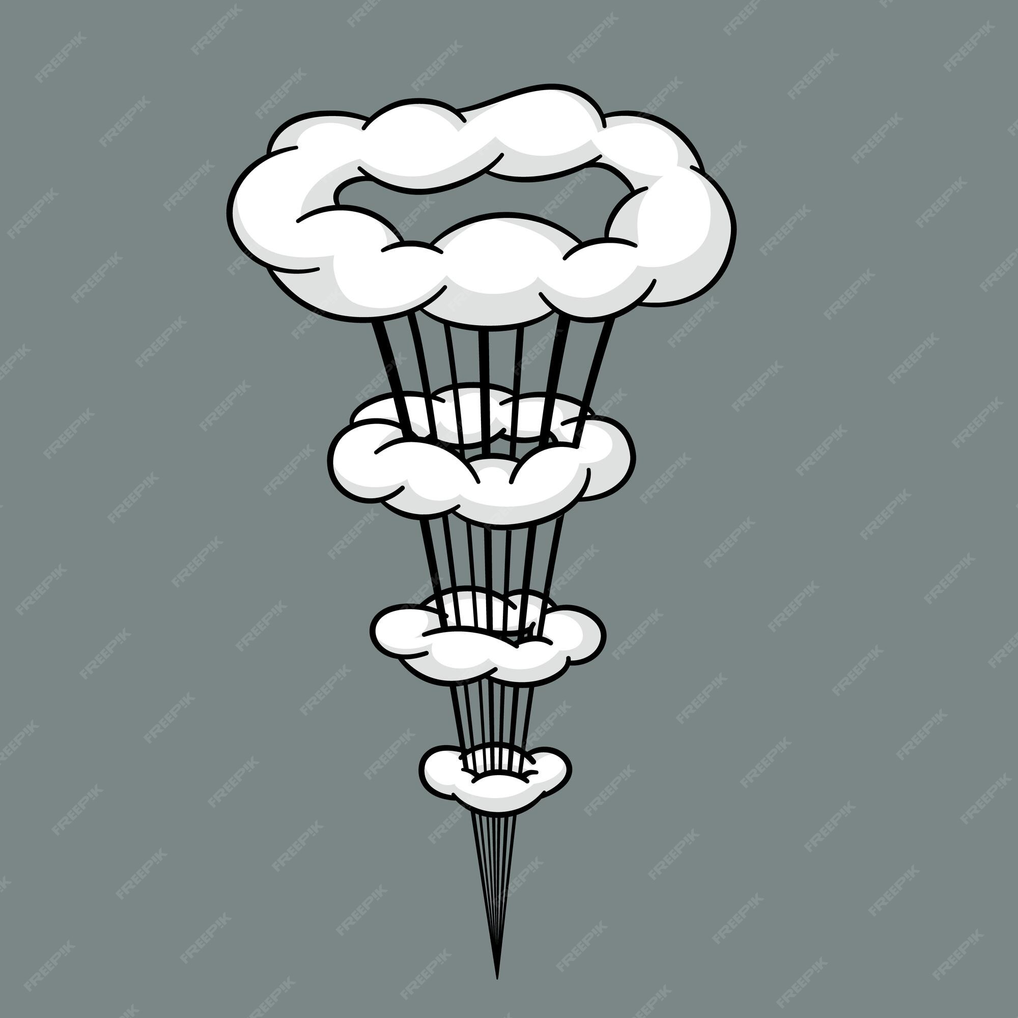 Explosiones y efectos de movimiento de vector de dibujos animados de nube  cómica o humo | Vector Premium