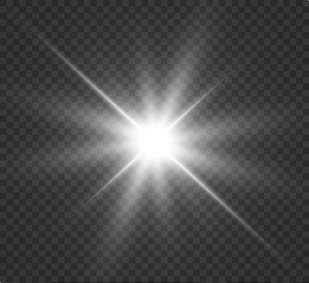 Explota una luz brillante. Lucero. Sol brillante transparente, destello brillante.