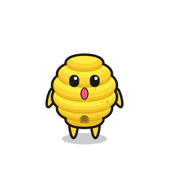 La expresión de asombro de la caricatura de la colmena de abejas, lindo diseño.