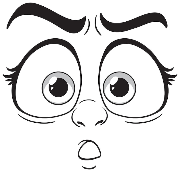 Expresión de la cara de dibujos animados sorprendida
