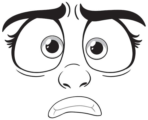 Expresión de cara de dibujos animados sorprendida