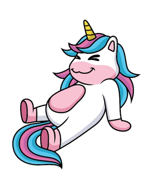 La expresión de dibujos animados de unicornio es relajarse.