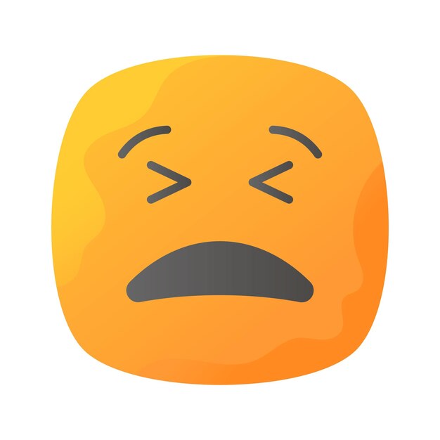 Expresión dolorosa icono de moda del dolor emoji vector editable