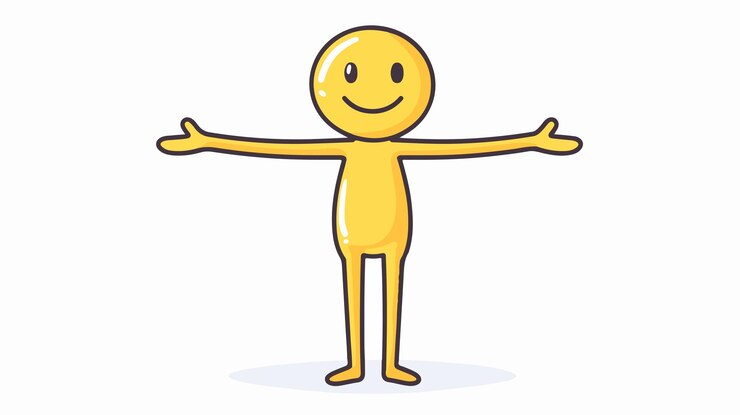 Vector expresión de emoji femenina elegante con brazos y piernas