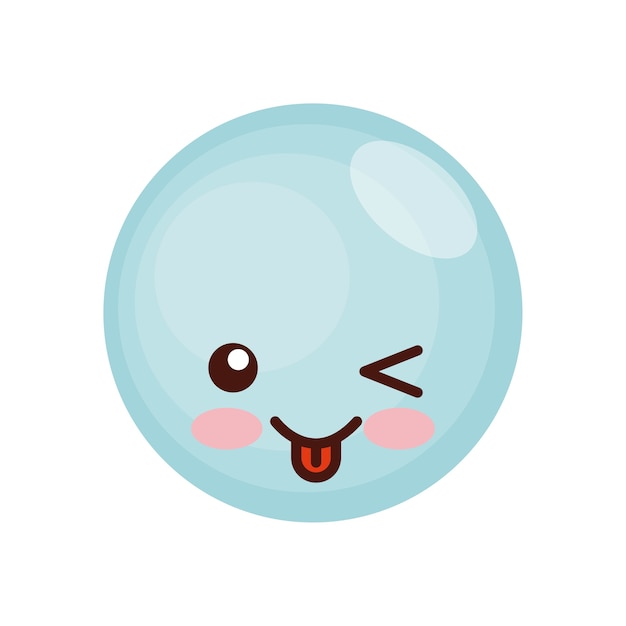 expresión facial kawaii aislado