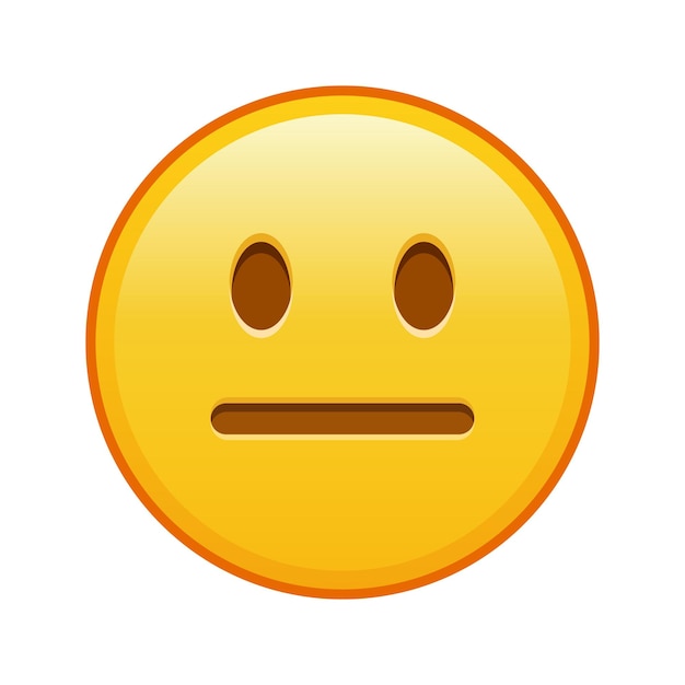 Expresión facial neutra Gran tamaño de emoji amarillo sonrisa