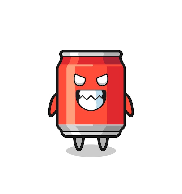 La expresión malvada de la bebida puede ser un personaje de mascota lindo, diseño de estilo lindo para camiseta, pegatina, elemento de logotipo
