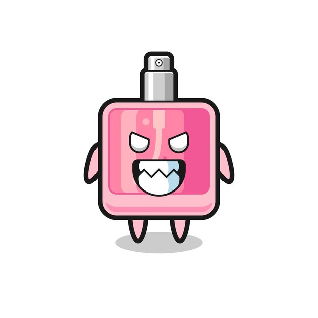 Expresión malvada del personaje de la mascota linda del perfume