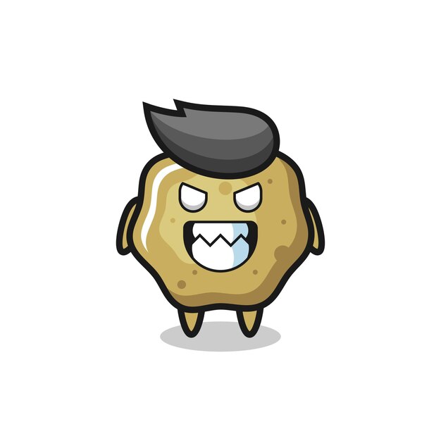 Expresión malvada del personaje de mascota lindo de taburetes sueltos, diseño de estilo lindo para camiseta, pegatina, elemento de logotipo