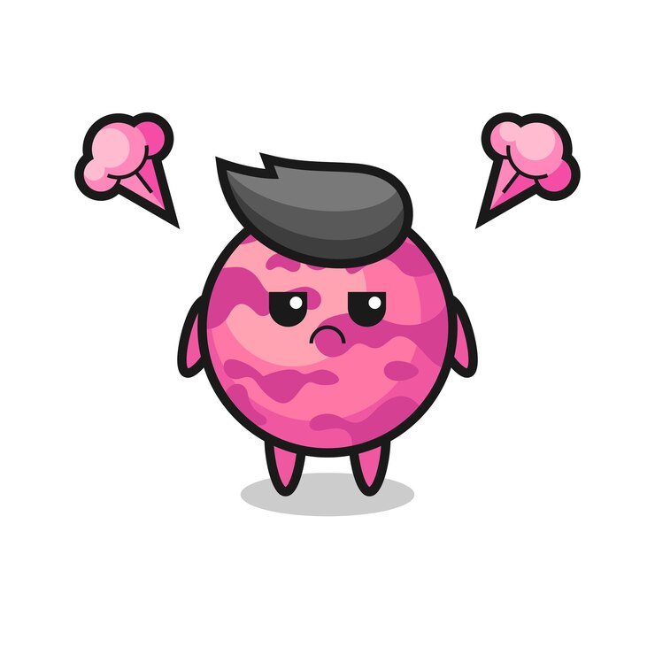 Vector expresión molesta del personaje de dibujos animados lindo de la bola de helado