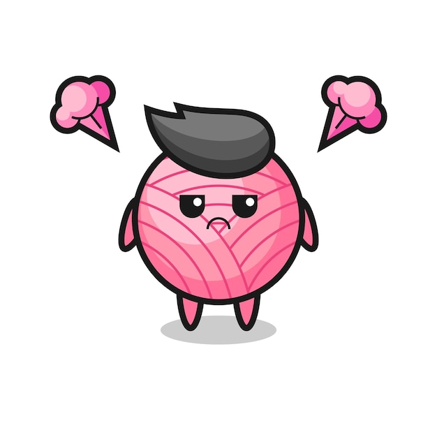 Expresión molesta del personaje de dibujos animados lindo bola de hilo