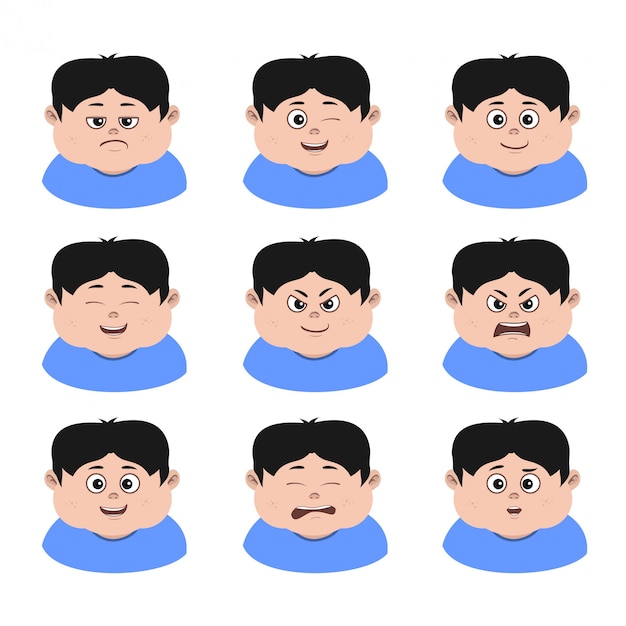 Expresión de personaje de dibujos animados rechoncho