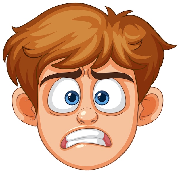 Expresión de sorpresa del niño de dibujos animados