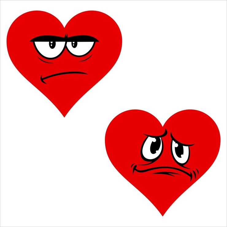 Vector expresiones de la cara del corazón