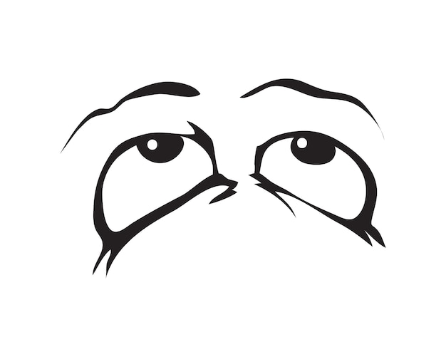 Expresiones de ojos de dibujos animados en estilo boceto