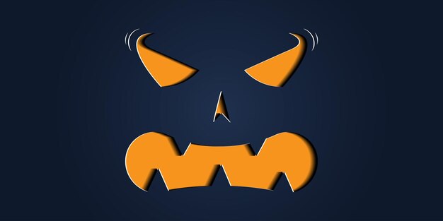 Expresiones simples de calabaza de Halloween en estilo de corte de papel para carteles o folletos