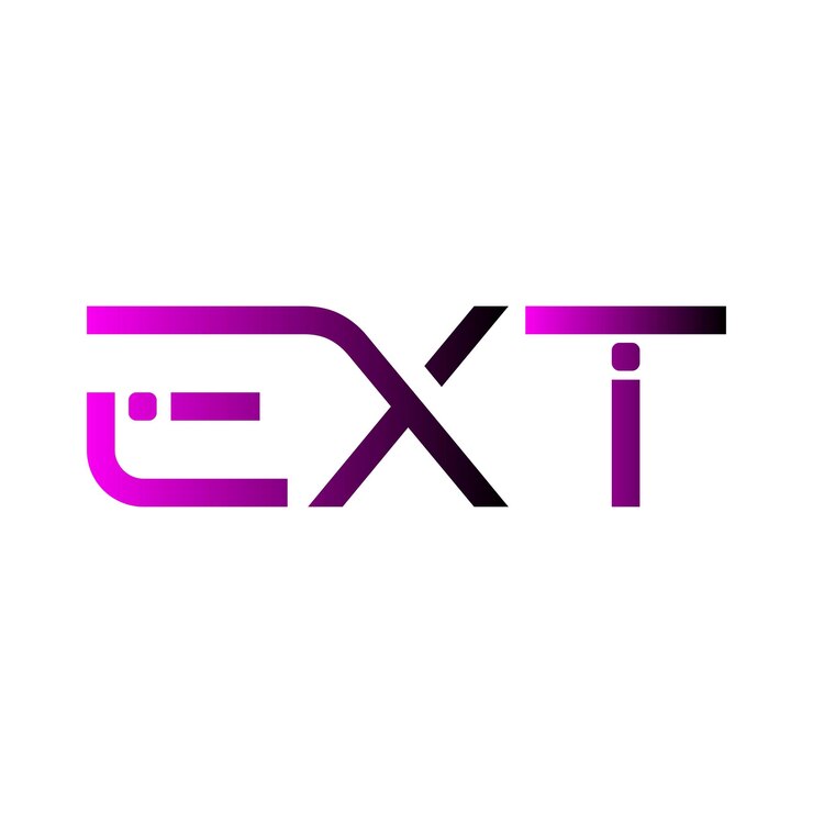 Vector ext icono abstracto creativo diseño de logotipo de letra inicial de monograma mínimo moderno