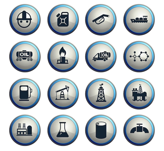 Extracción de iconos vectoriales de aceite para diseño web y de interfaz de usuario