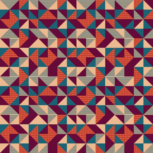 Extracto geométrico del triángulo con el fondo colorido de la vendimia