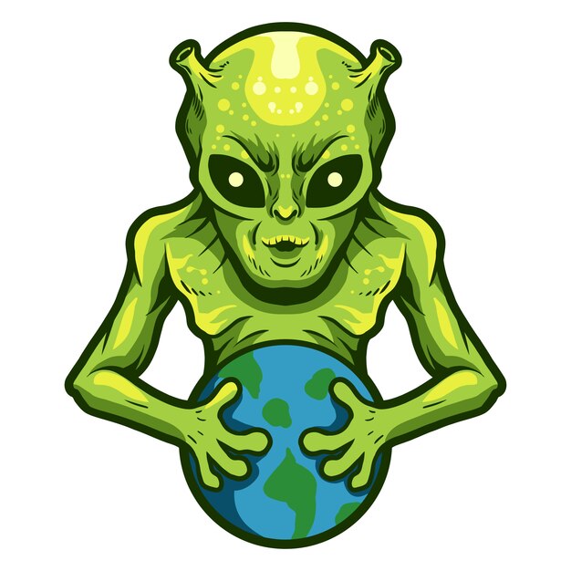 Extranjero mantenga un diseño de ilustración vectorial de tierra