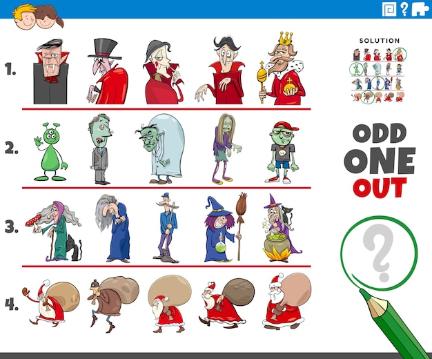 extraño juego de imágenes con personajes de vacaciones salvajes