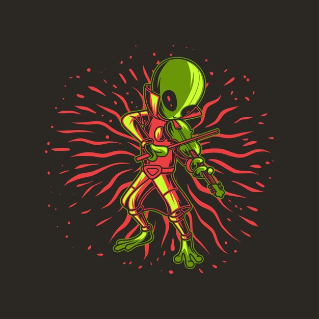 extraterrestre tocando el violín