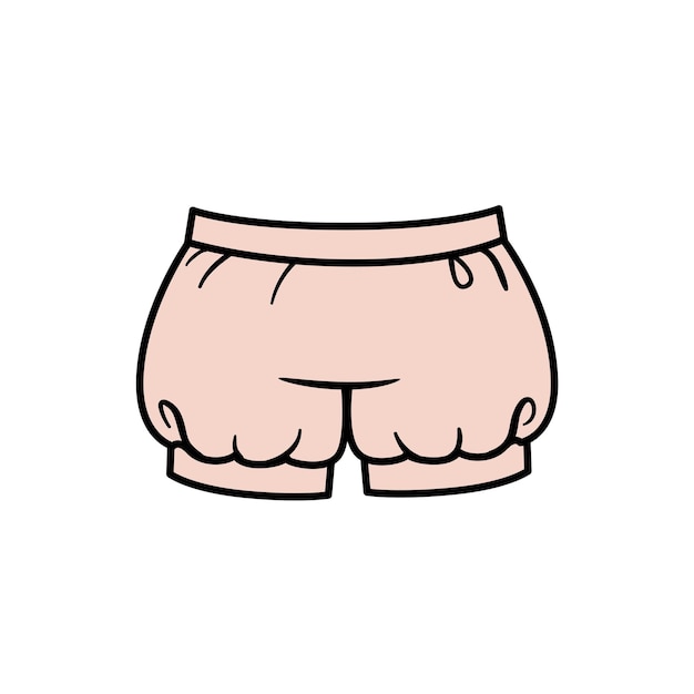 Exuberantes pantalones cortos para niñas variación de color para colorear página aislada sobre fondo blanco