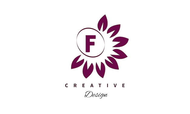 F carta diseño abstracto línea minimalista gráfico logotipo plantilla vector eps