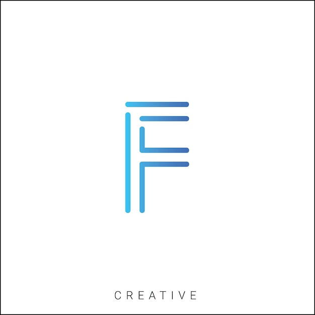 F Diseño creativo del logotipo Diseño mínimo del logotipo Diseño clásico Vector último diseño del logotipo Monograma