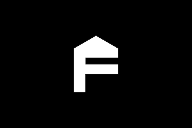 F Estampa de diseño de letras del logotipo de la casa