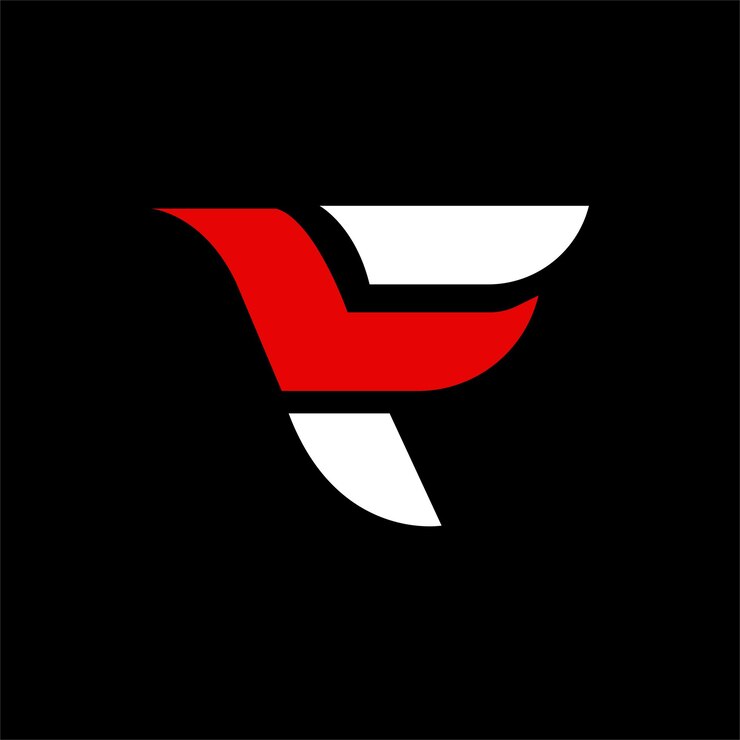 Vector f inicial con símbolo de icono de diseño de logotipo de pájaro