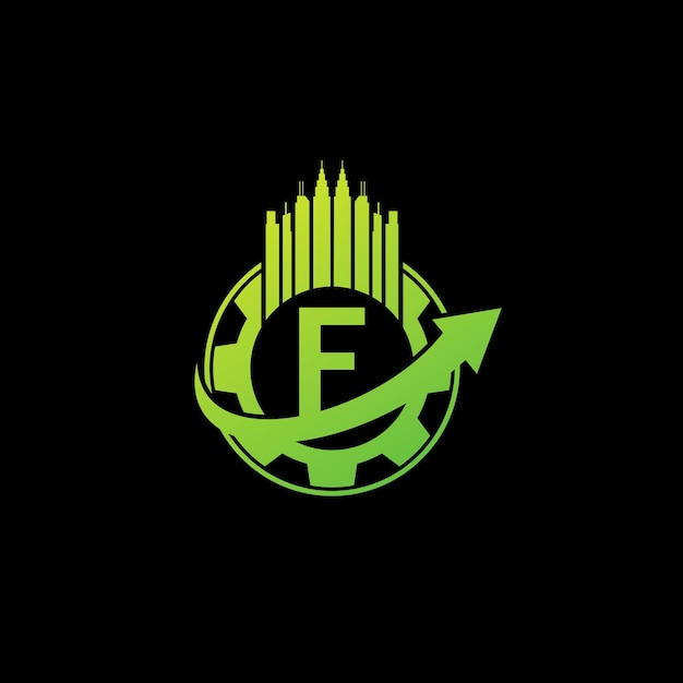 F letra inicial diseño de logotipo plantilla ilustración vectorial