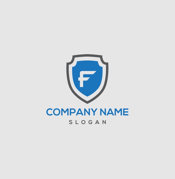 f letra inicial escudo icono del logotipo diseños ilustración vectorial