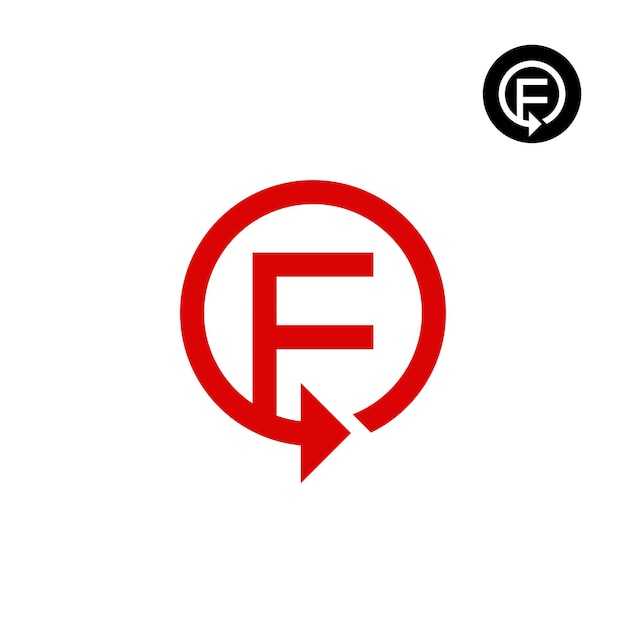 F Letras Arrow de restablecimiento o cualquier diseño del logotipo Re