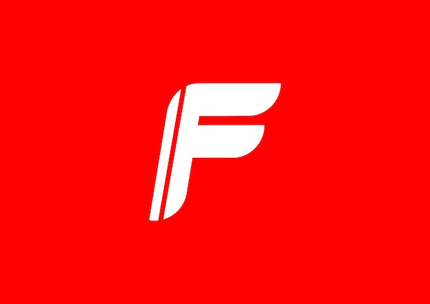 f logotipo inicial rojo y blanco