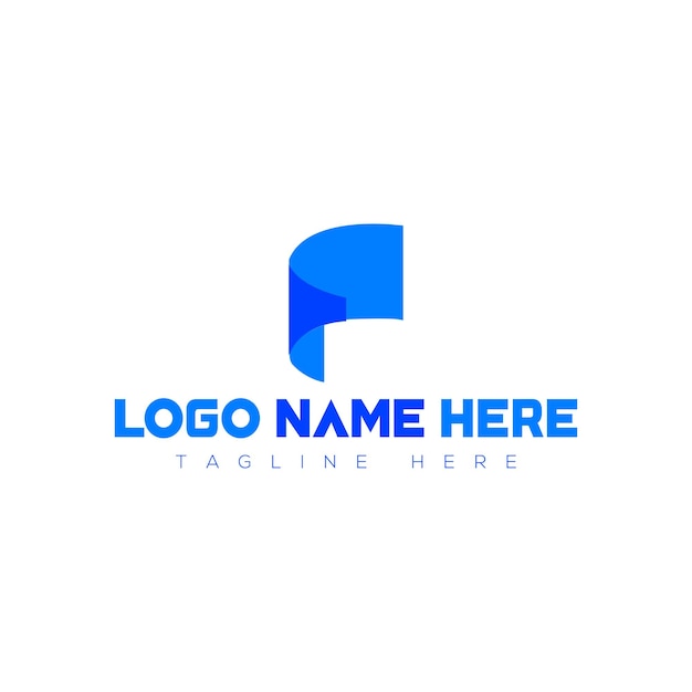 F logotipo de papel sombra azul fondo blanco ilustración diseño de arte vectorial