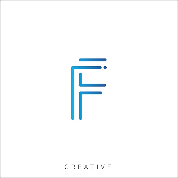 F Logotipo posterior plantilla vectorial monograma colorido símbolo fuente logotipo diseño moderno basado en inicial LOGO