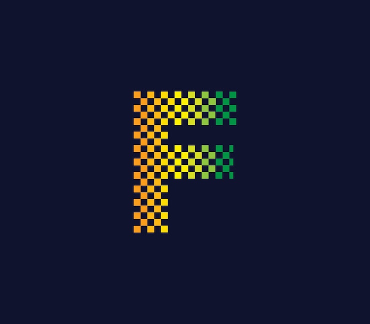 Vector f megapíxeles concepto de diseño creativo del logotipo