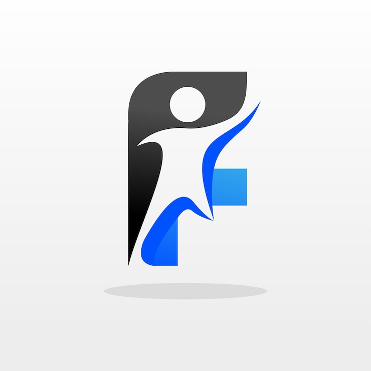 Vector f personas diseño de logotipo plantilla inspiración letra ilustración vectorial