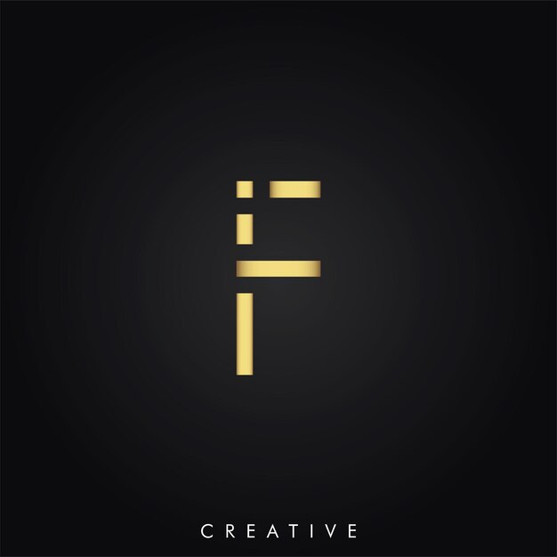 F Vector de oro premium Logo posterior Ilustración vectorial Logo creativo Diseño de monograma de logotipo de lujo