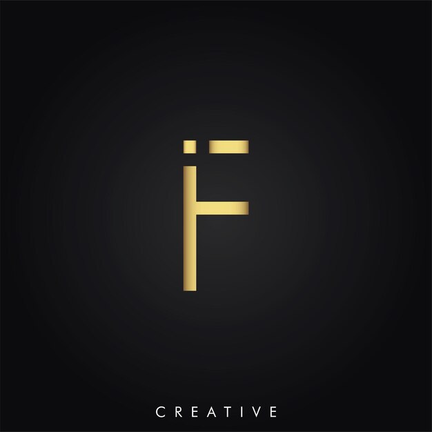 F Vector de oro premium Logo posterior Ilustración vectorial Logo creativo Diseño de monograma de logotipo de lujo