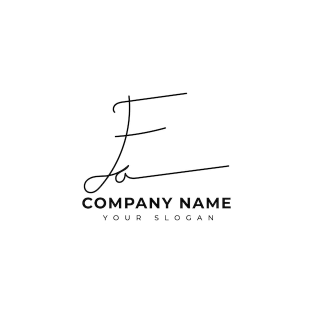 Fa Diseño de vector de logotipo de firma inicial