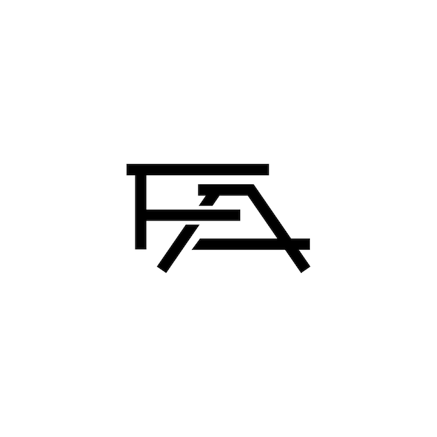 FA monograma logotipo diseño letra texto nombre símbolo monocromo logotipo alfabeto carácter simple logotipo