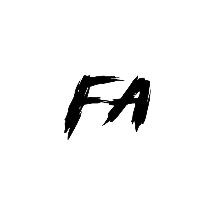 Vector fa monograma logotipo diseño letra texto nombre símbolo monocromo logotipo alfabeto carácter simple logotipo