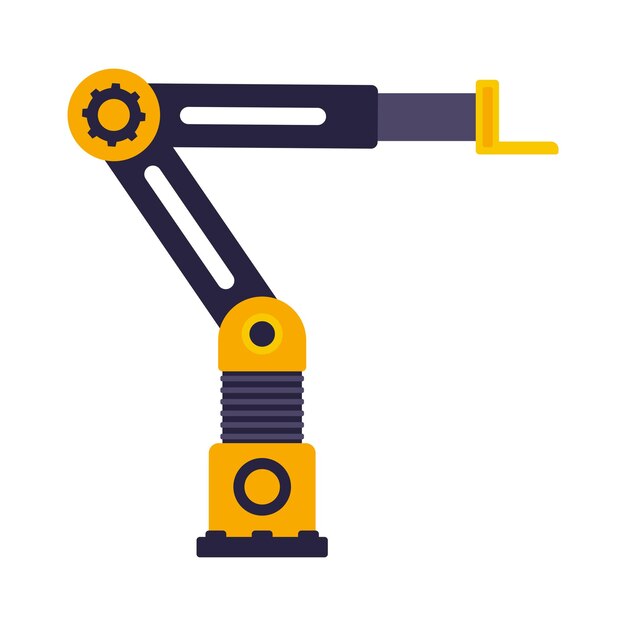 Fabricación de brazos robóticos industriales tecnología de automatización fábrica de ensamblaje máquina robótica color naranja y gris