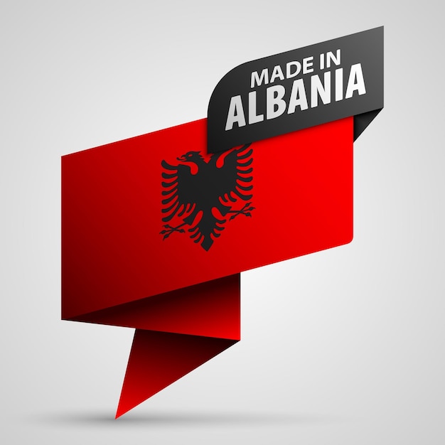 Fabricado en Albania gráfico y etiqueta