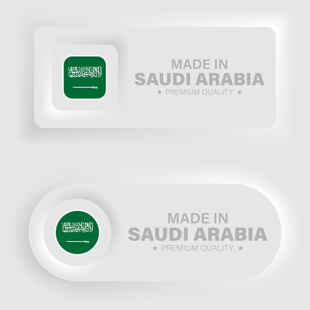 Fabricado en Arabia Saudita gráfico neumórfico y etiqueta Elemento de impacto para cualquier uso