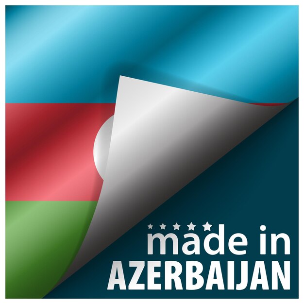 Fabricado en Azerbaiyán gráfico y etiqueta