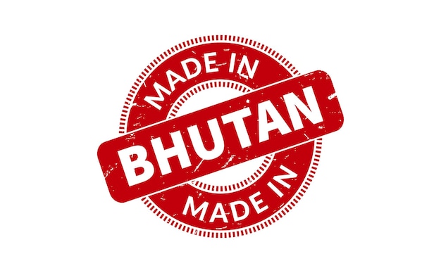 Fabricado en Bhutan Estampilla de goma