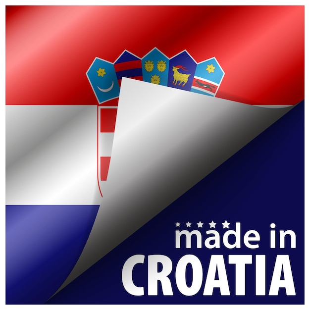 Fabricado en croacia gráfico y etiqueta